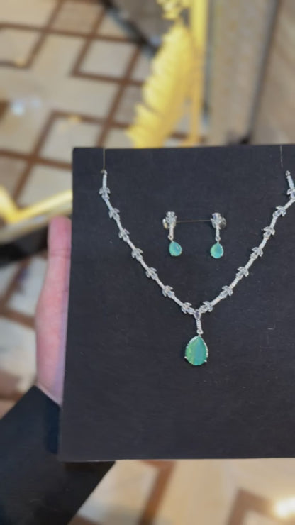 Royal Zircon Necklace Set | Wedding Collection – Design 11