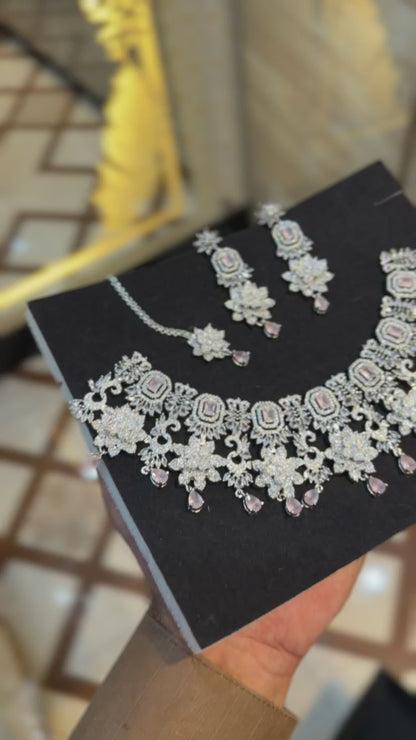 Royal Zircon Necklace Set | Bridal Collection – Design 22