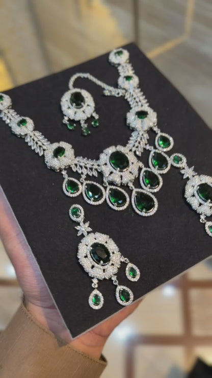 Royal Zircon Necklace Set | Bridal Collection – Design 24