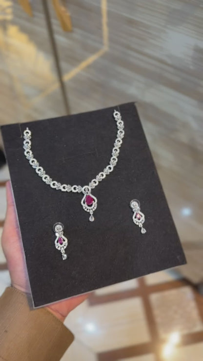 Royal Zircon Necklace Set | Wedding Collection – Design 07