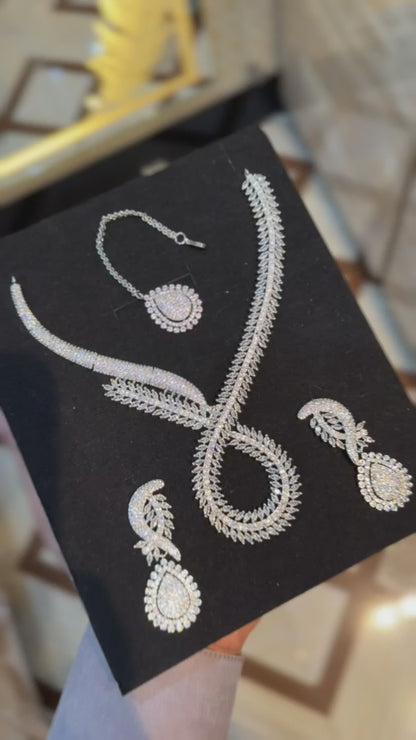 Royal Zircon Necklace Set | Bridal Collection – Design 14