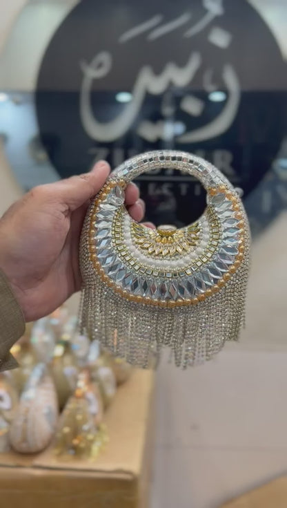 Stylish Acrylic Kundan Clutch_New Design 16