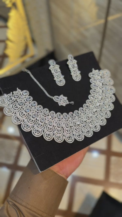 Royal Zircon Necklace Set | Bridal Collection – Design 19