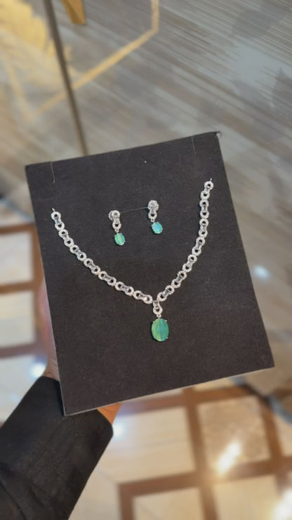 Royal Zircon Necklace Set | Wedding Collection – Design 22