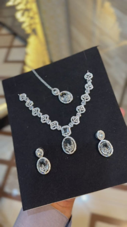 Royal Zircon Necklace Set | Bridal Collection – Design 04
