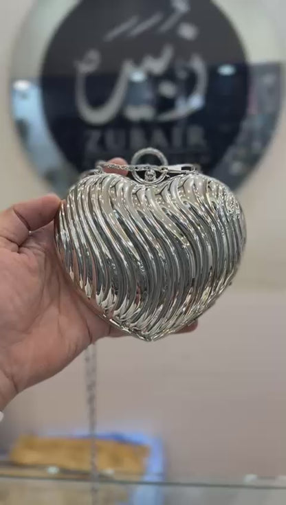 Acrylic Silver Heart Clutch_New Design 4