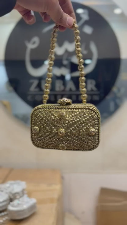 Stylish Heer Collection Golden Clutch_New Design 1