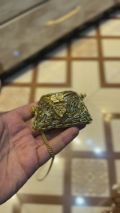 Stylish Indian Kundan Metal Clutch_Small Size_New Arrival