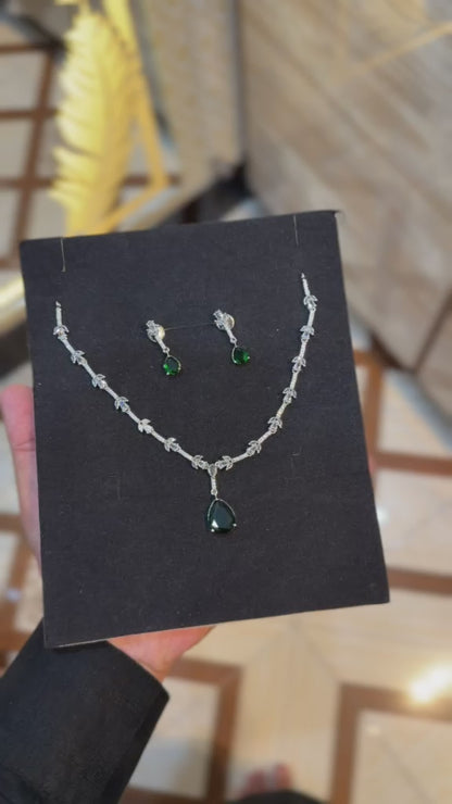 Royal Zircon Necklace Set | Wedding Collection – Design 16