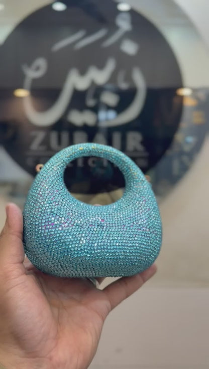 Acrylic Handmade Sky-Blue Beaded Clutch_ Design 7