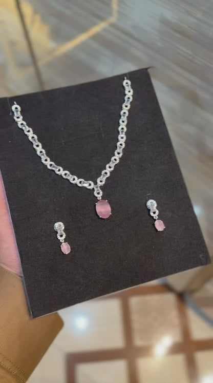 Royal Zircon Necklace Set | Wedding Collection – Design 09