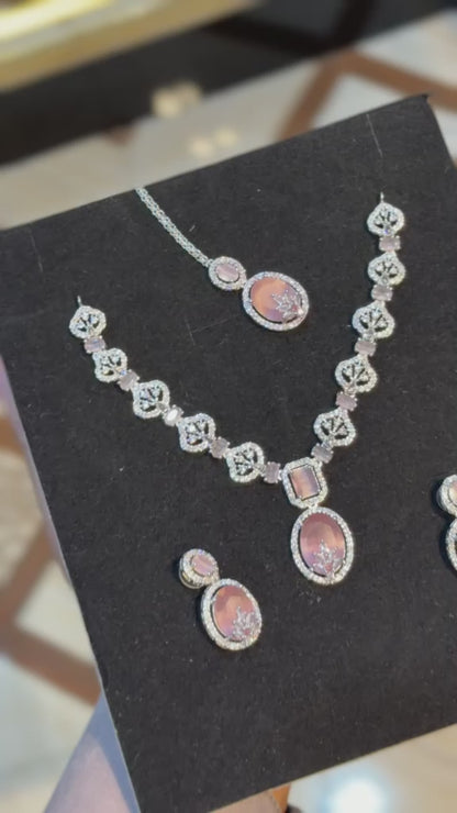 Royal Zircon Necklace Set | Bridal Collection – Design 03