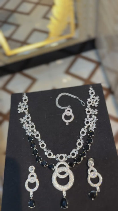 Royal Zircon Necklace Set | Bridal Collection – Design 09