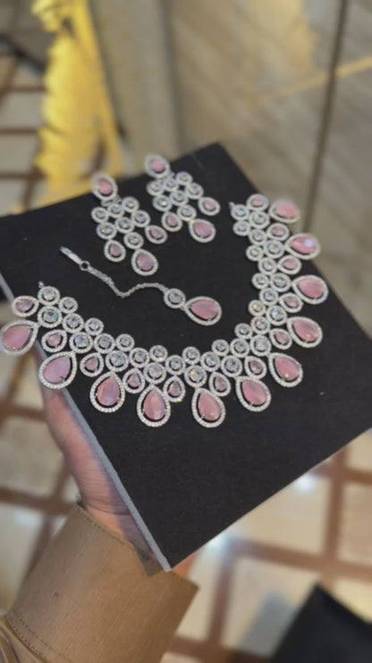 Royal Zircon Necklace Set | Bridal Collection – Design 21