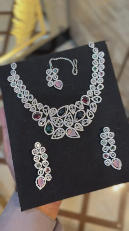 Royal Zircon Necklace Set | Bridal Collection – Design 07