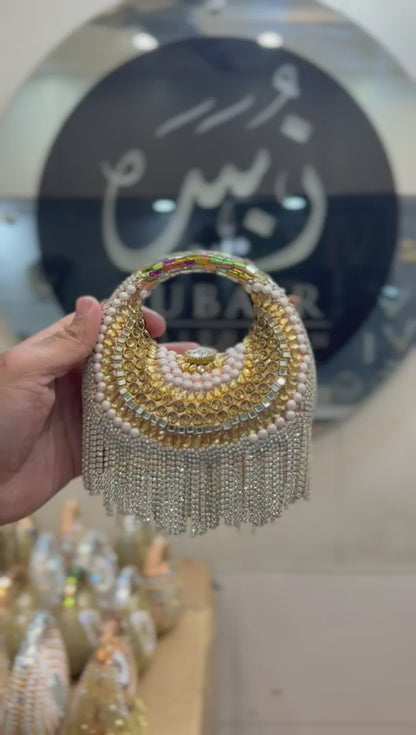 Stylish Acrylic Kundan Clutch_New Design 18