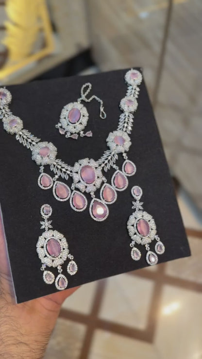 Royal Zircon Necklace Set | Bridal Collection – Design 25