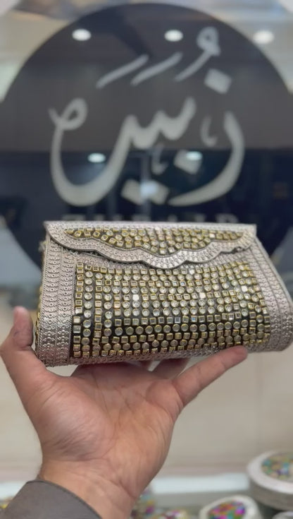 Indian Kundan Golden Clutch_Design 10