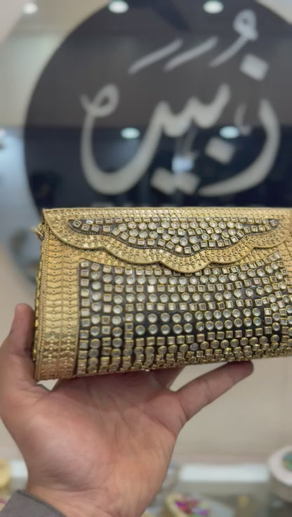 Indian Kundan Golden Clutch_Design 9