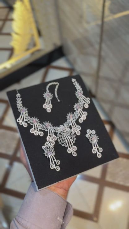 Royal Zircon Necklace Set | Bridal Collection – Design 08