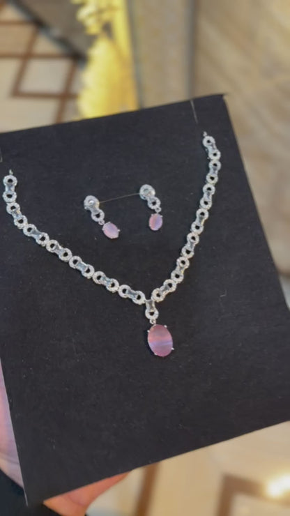 Royal Zircon Necklace Set | Wedding Collection – Design 14